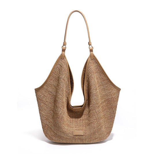 Women's Beach Straw Retro Underarm Large Capacity Shoulder Bags
