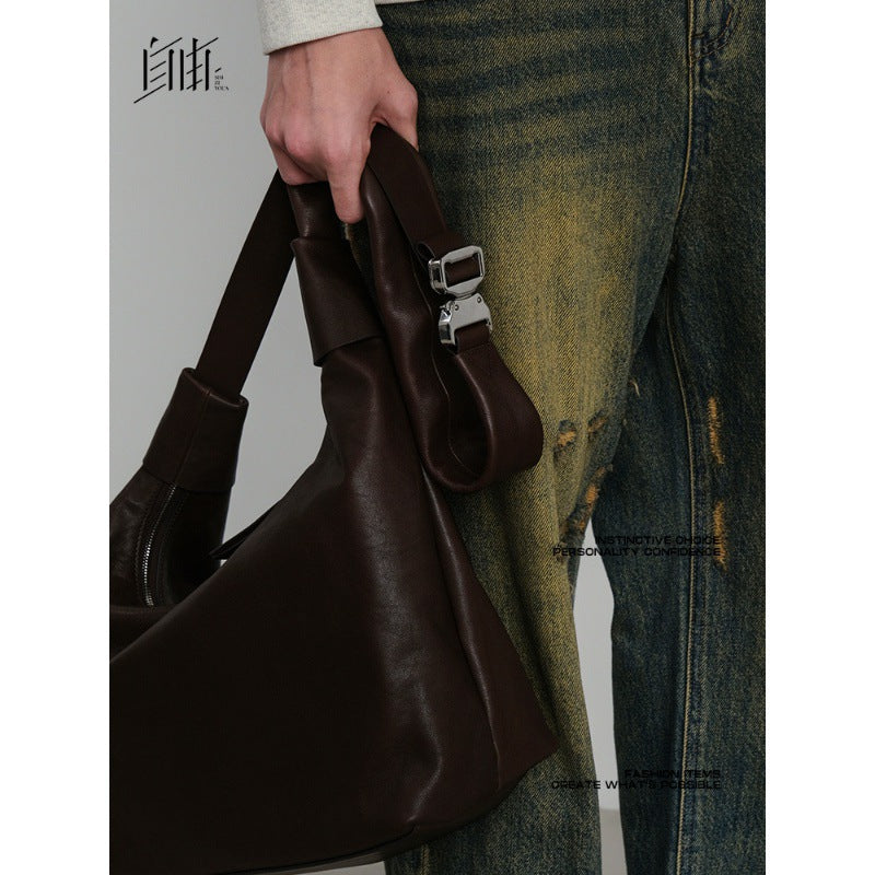Men's Idle Style Soft Leather Design Large Men's Messenger Bags