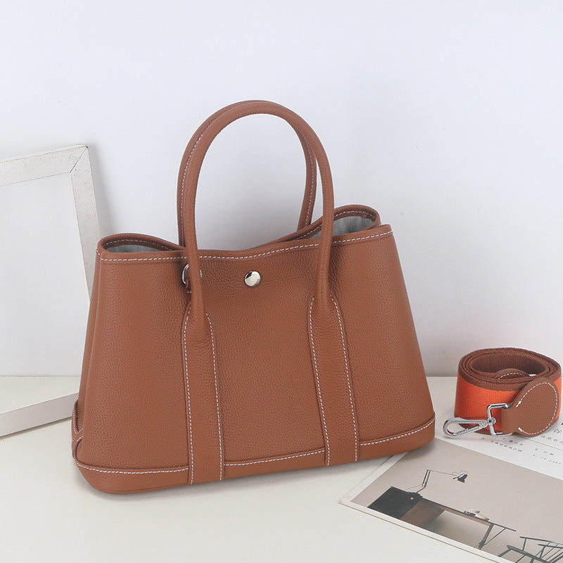 Version First Layer Cowhide Genuine Leather Fashion Large Handbags