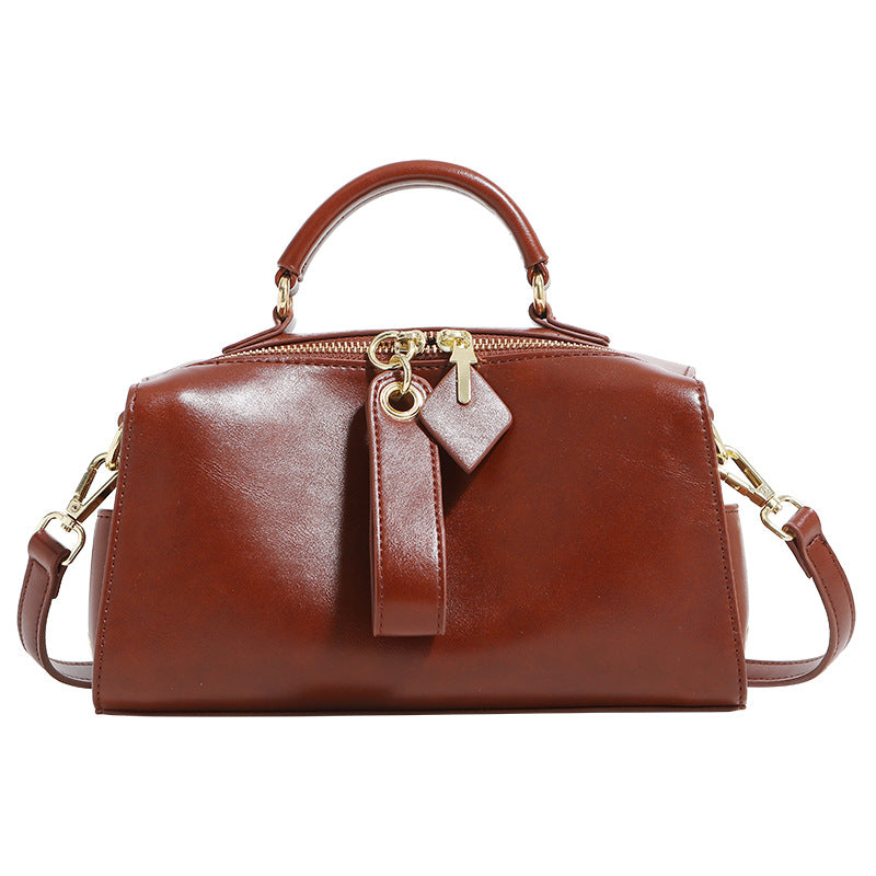 Boston Pillow Retro Solid Color Large Shoulder Bags