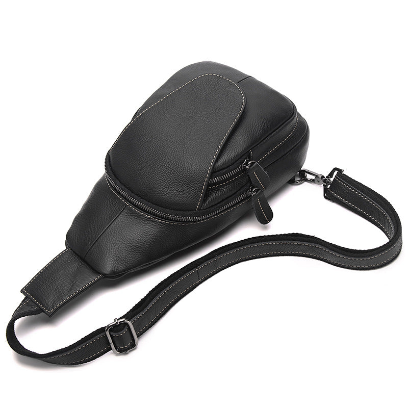 Men's Trendy Leather First Layer Cowhide Men's Chest Bags