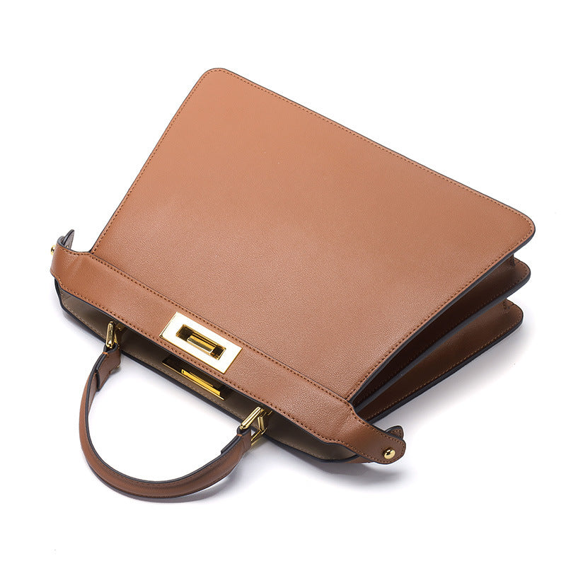 Women's Leather Rotating Single With Cat Design Crossbody Bags