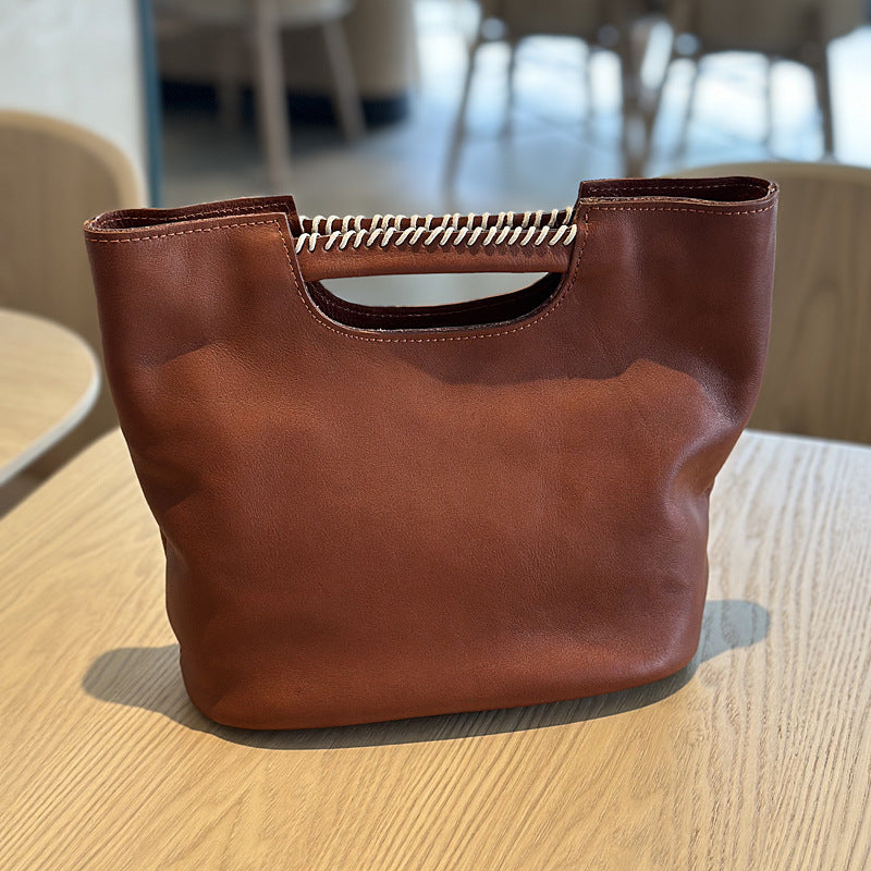 Women's Handmade Vegetable Tanning Leather Packet Artistic Bags