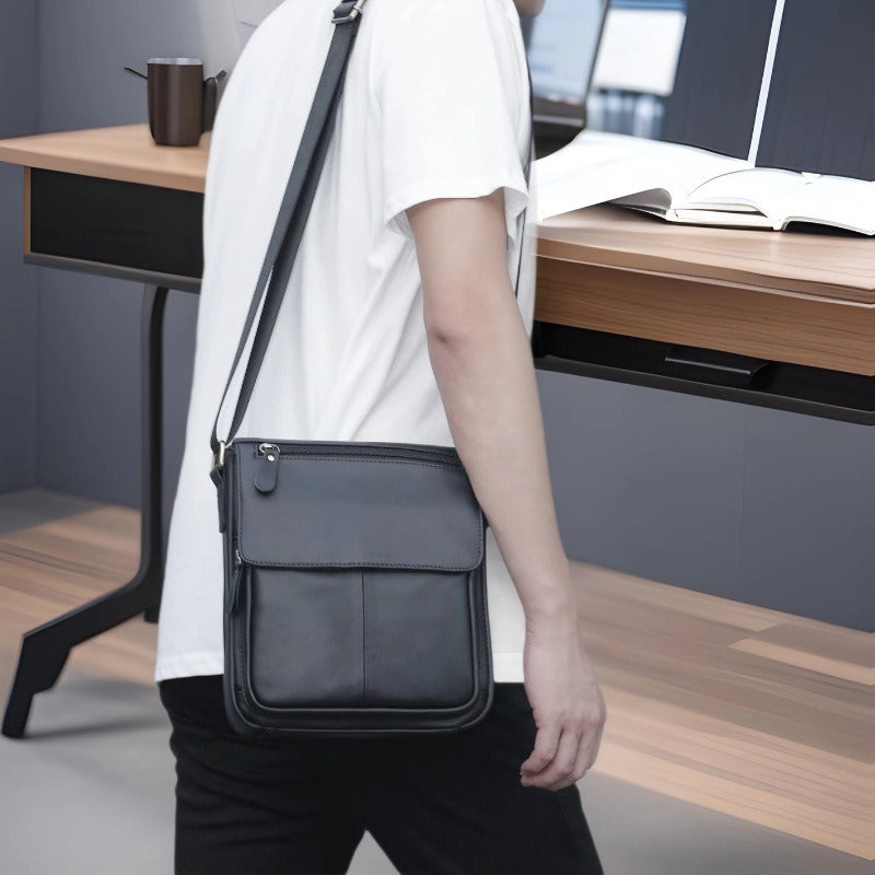 Men's First Layer Cowhide Trendy Fashion Men's Shoulder Bags