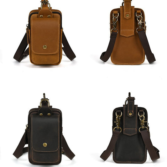 Men's Genuine Leather First Layer Cowhide Crazy Men's Messenger Bags