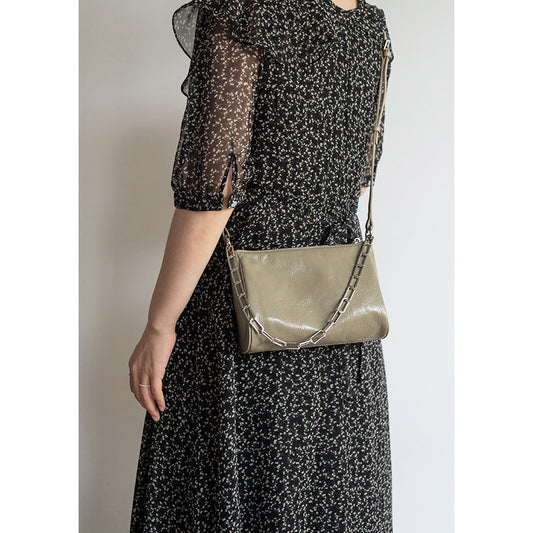Women's Summer Leather Cylinder Chain Pillow Fashion Shoulder Bags