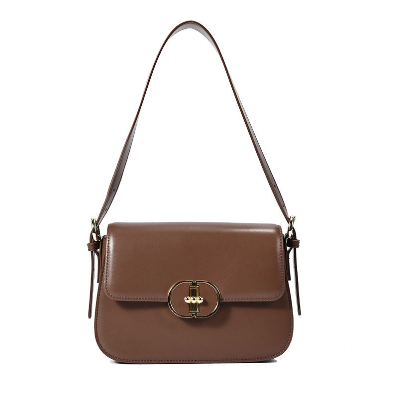 Women's Genuine Leather Commuter High-grade Underarm Small Square Bags