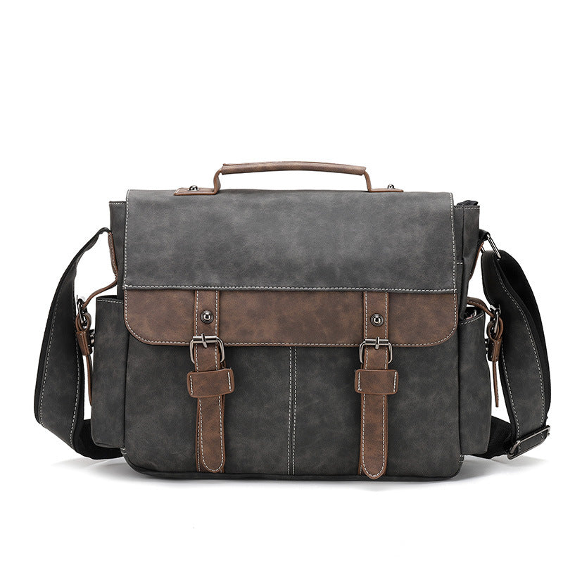 Men's Trendy Retro Leather Simple Document Men's Shoulder Bags