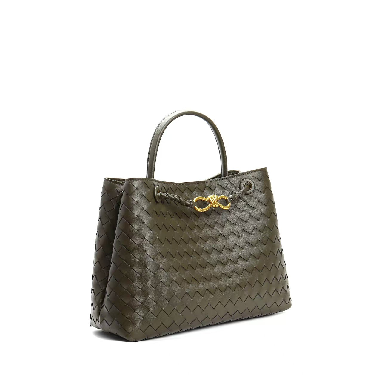 Women's Trendy Fashion Rhombus Genuine Leather Woven Shoulder Bags