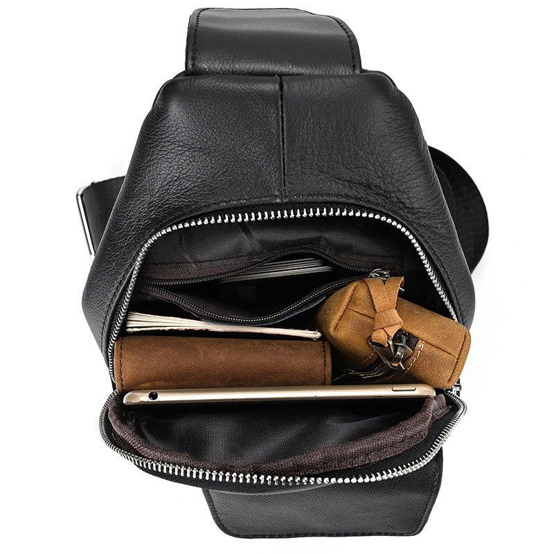 Men's Genuine Leather Out Black Brown Bags