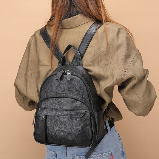 Women's Leather Fashion Cattlehide Light Luxury Backpacks
