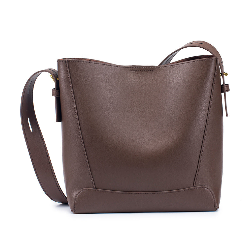 Women's Genuine Leather Niche High-grade Cowhide Exquisite Bucket Bags