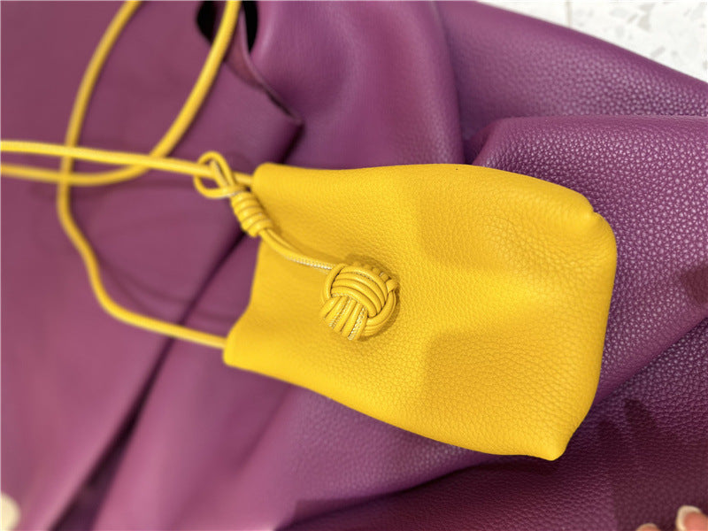 Women's Woven Ball Mobile Leather Mini Simple Phone Bags