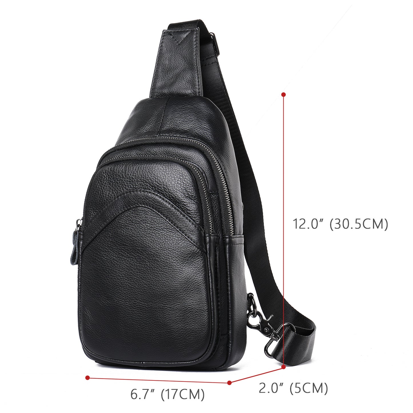 Men's Genuine Leather First Layer Cowhide Business Men's Chest Bags