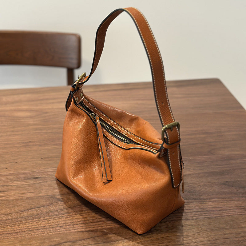 Women's Genuine Leather Vegetable Tanned Commuter Simple Bags