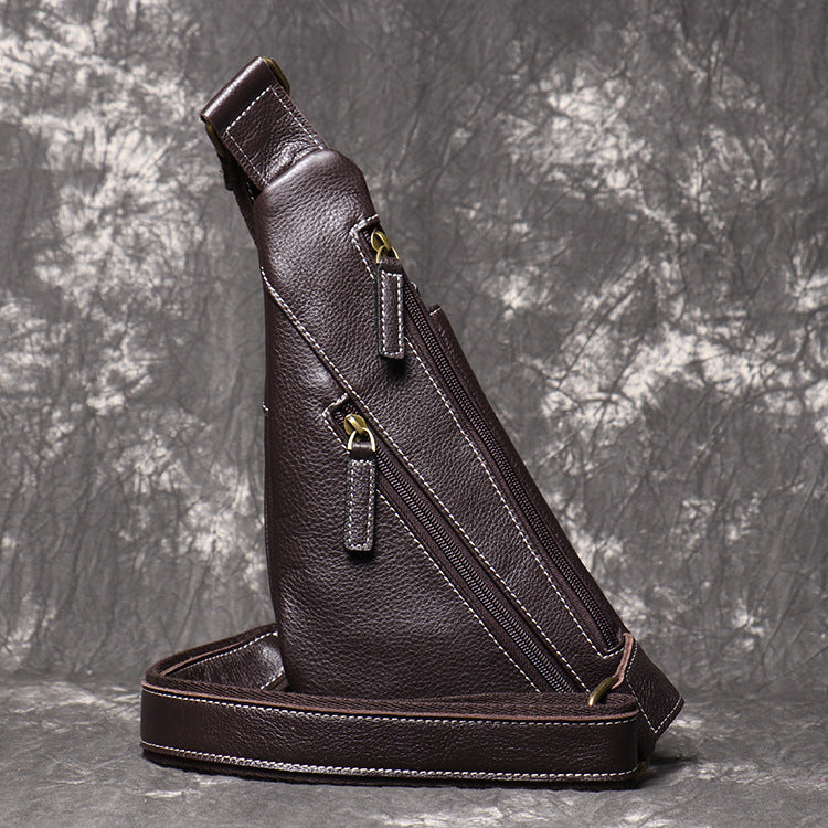 Men's Korean Style Unique Cattle Leather Men's Chest Bags