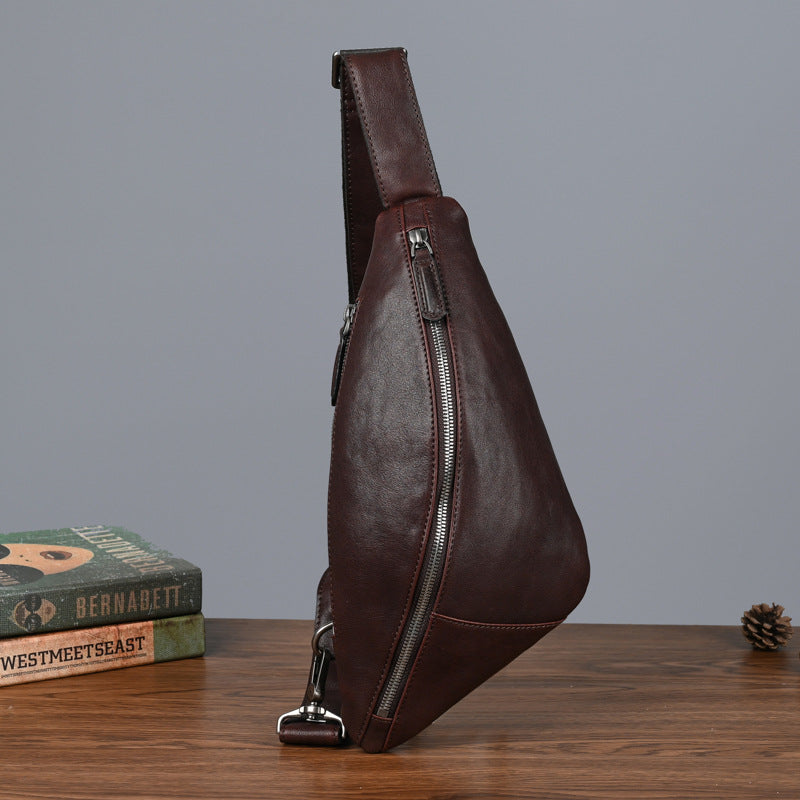 Men's Personality Shape First Layer Cowhide Vegetable Men's Chest Bags