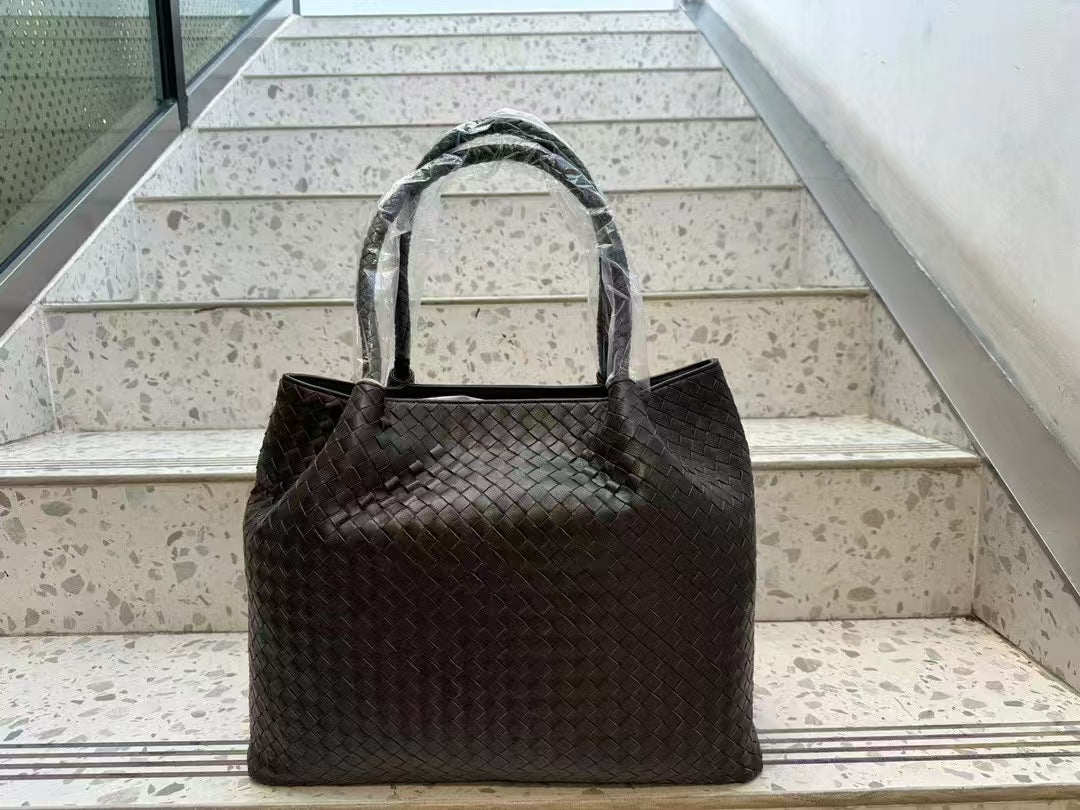 Women's Genuine Leather Trendy Hand-woven Combination Shoulder Bags
