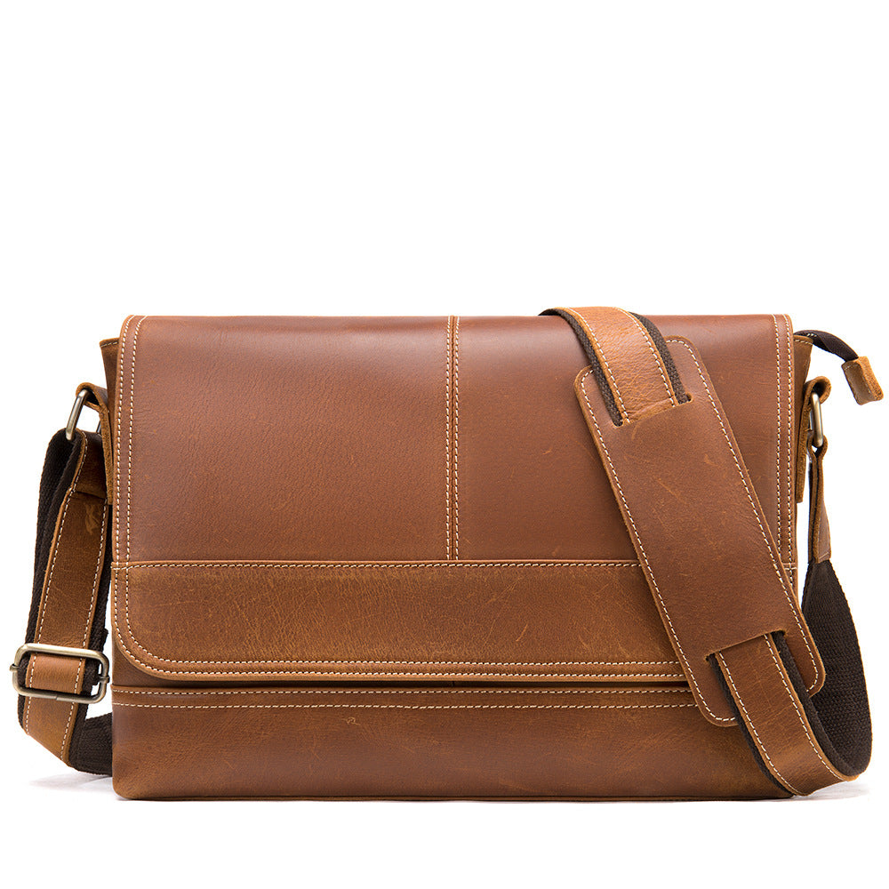 Men's Retro Crazy Horse Leather Genuine Large Capacity Men's Bags