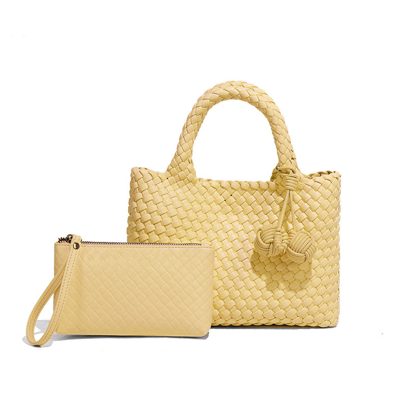 Women's Texture Hand-woven Fashionable Stylish Pairs Of Hand-held Handbags