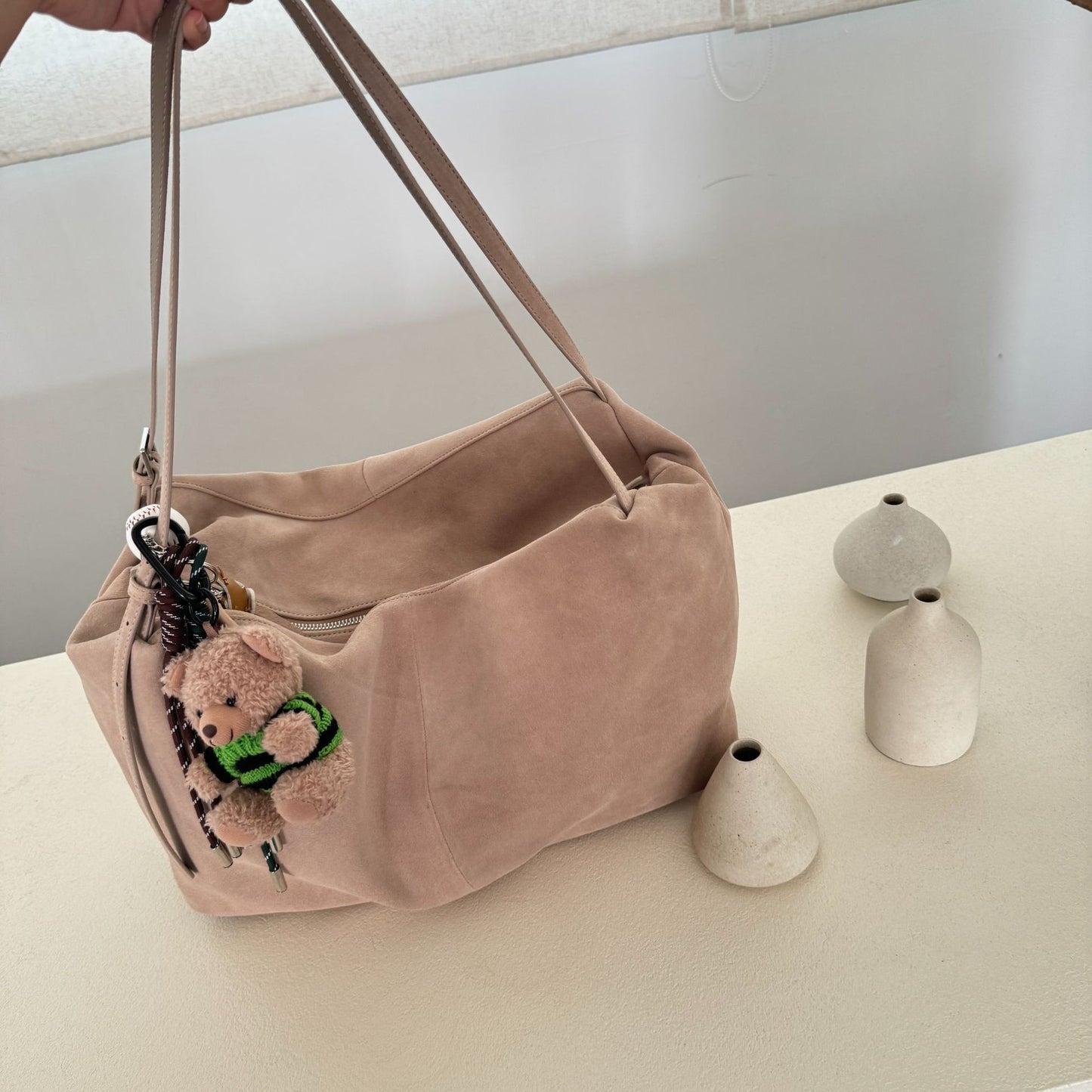 Women's Niche Idle Style Suede Frosted Cattlehide Shoulder Bags