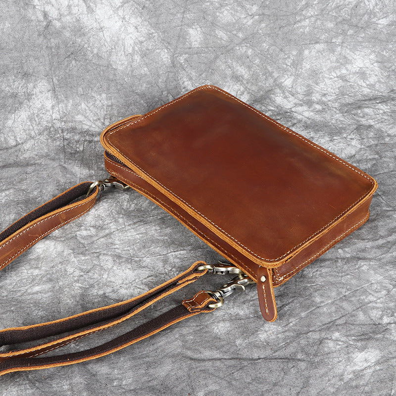 Men's Leather Horizontal First Layer Cowhide Crazy Men's Shoulder Bags