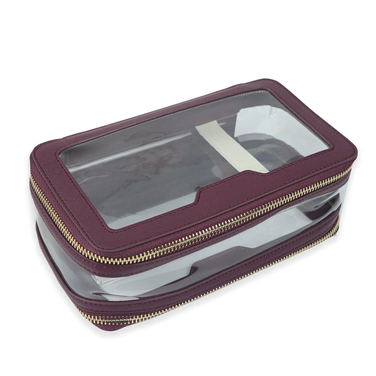 Transparent Simple Portable Waterproof Wash Double Cosmetic Bags
