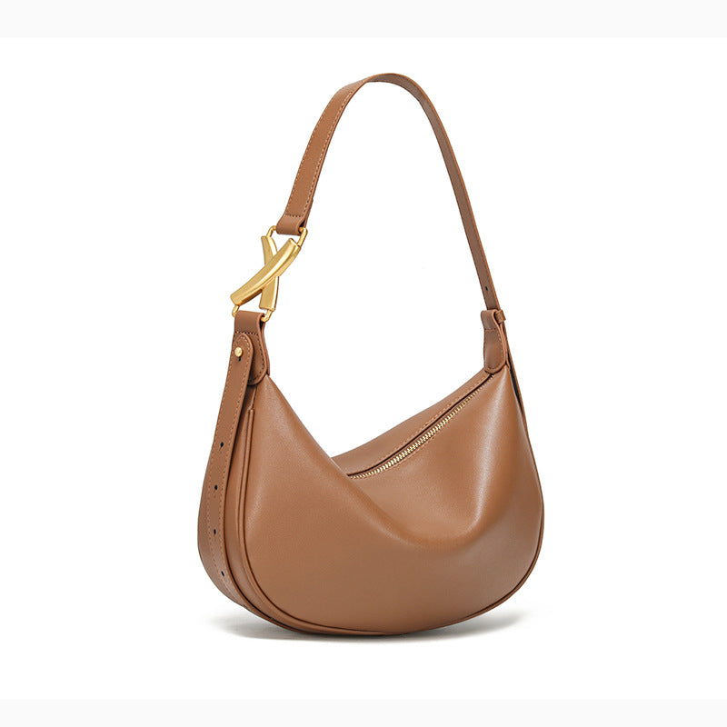 Women's Cowhide Leather Minority Fashion Commuter Dumpling Bags