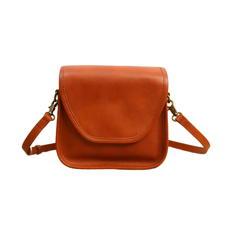 First Layer Cowhide Artistic Retro French Crossbody Bags