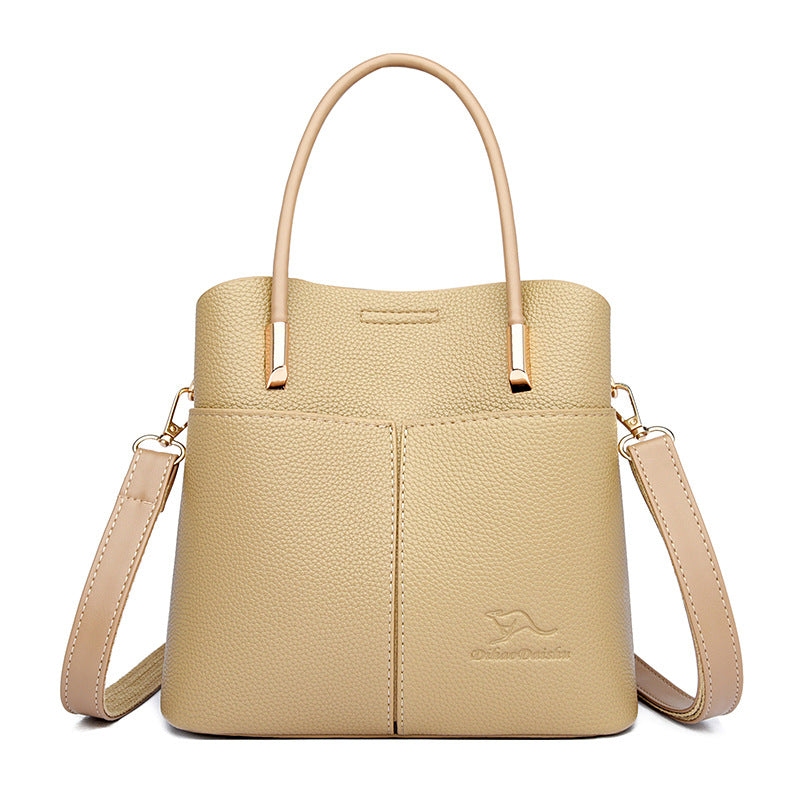 Women's Genuine Leather Commuter Portable Large Capacity Handbags