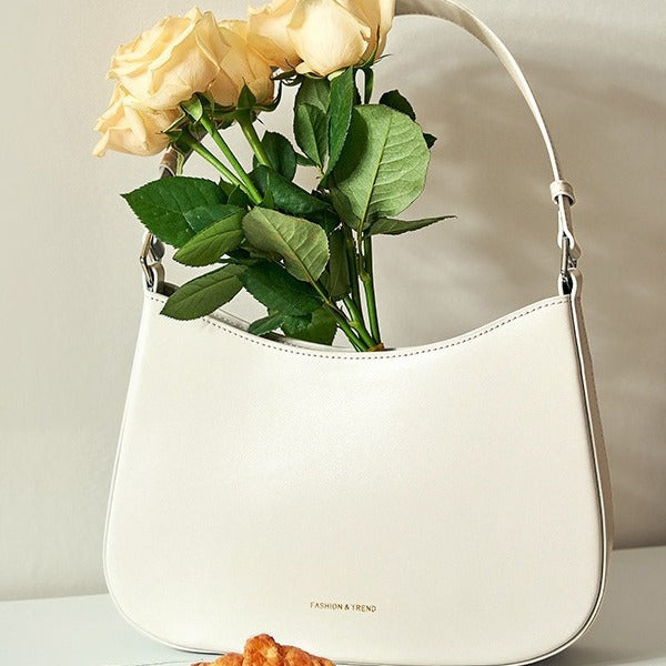 Women's High-grade Design Baguette Genuine Leather Fashion Tote Bags
