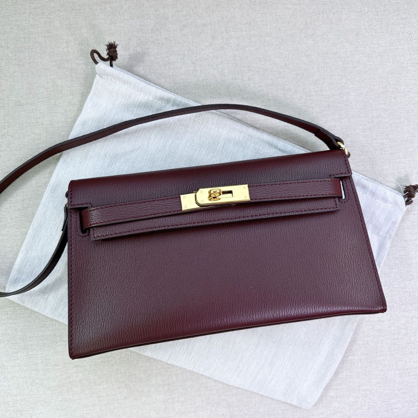 High-grade Genuine Leather Goat Pattern Kelly Armpit Bags