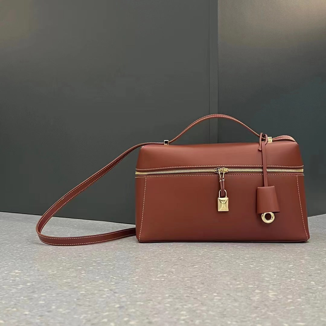 Box Advanced Niche Cowhide Leather Commuting Shoulder Bags