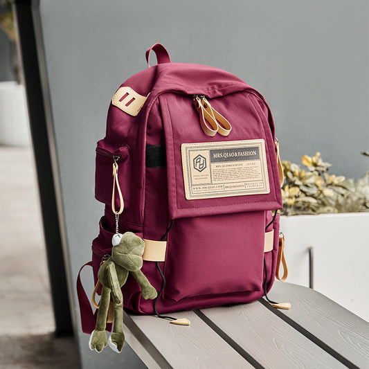 Junior High Fashion Light Canvas Large Backpacks