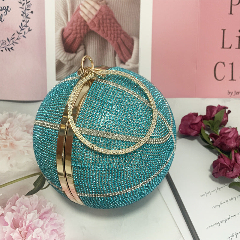 Round Basketball Dinner Ball Fashion Clutch Sweet Lady Cosmetic Bags