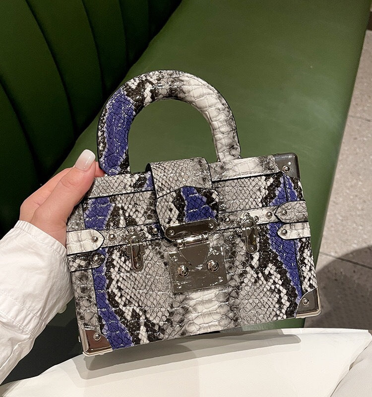 Women's High-grade Genuine Leather Snake Pattern Portable Crossbody Bags