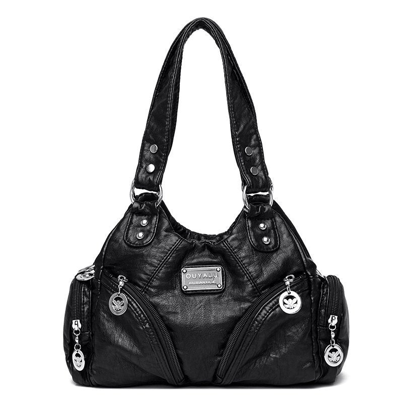 Women's Vintage Genuine Leather Motorcycle Trendy Quality Handbags