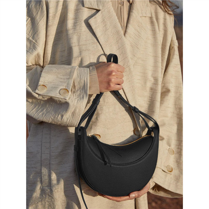 Women's French Design Advanced Texture Selenodont Leather Shoulder Bags