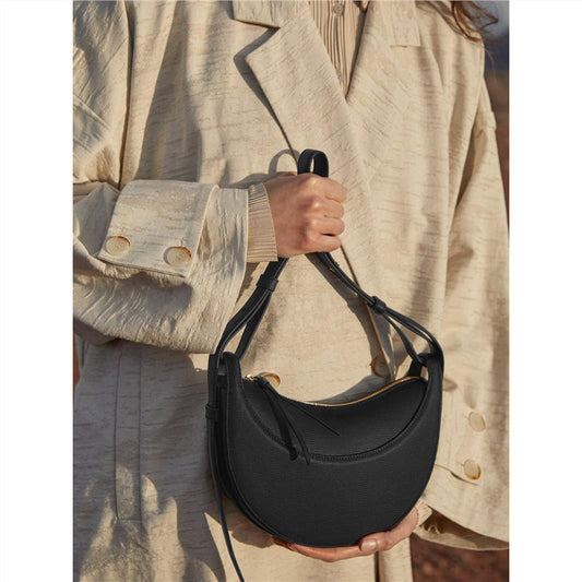 Women's French Design Advanced Texture Selenodont Leather Shoulder Bags