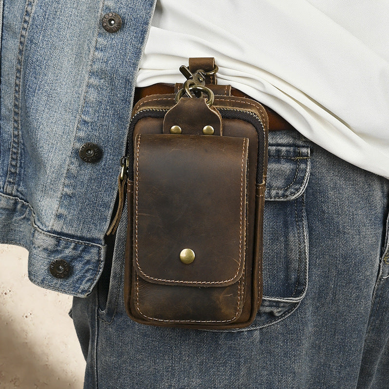 Men's Genuine Leather First Layer Cowhide Crazy Men's Messenger Bags