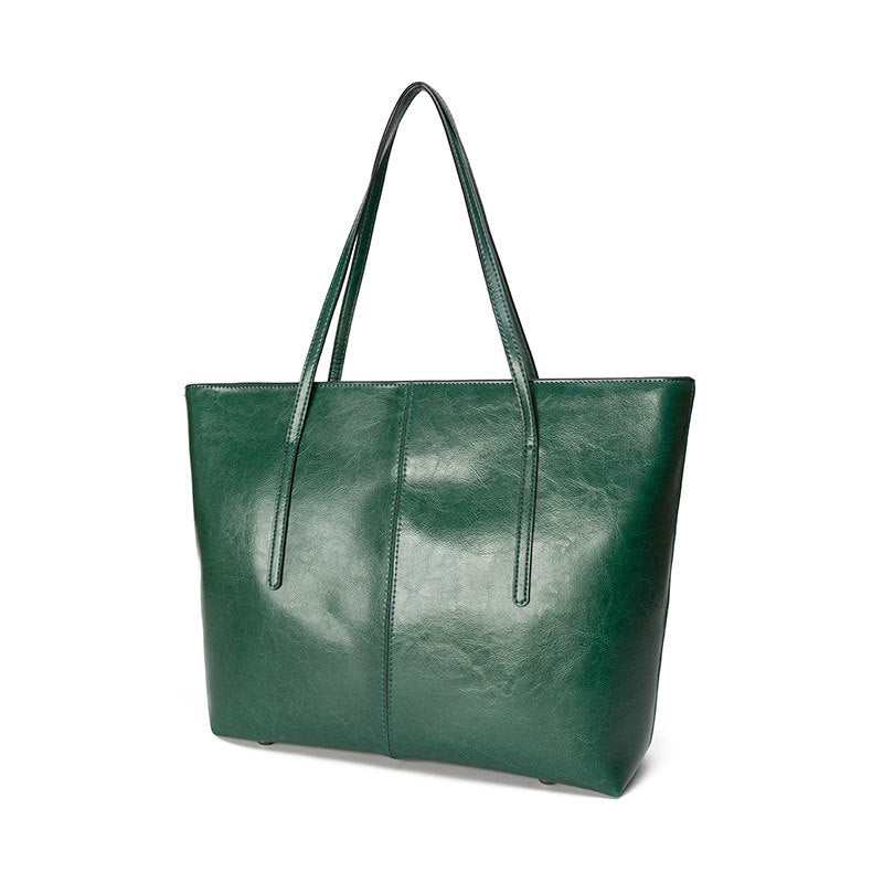 Women's Large Capacity Leather Fashion Cowhide Portable Tote Bags
