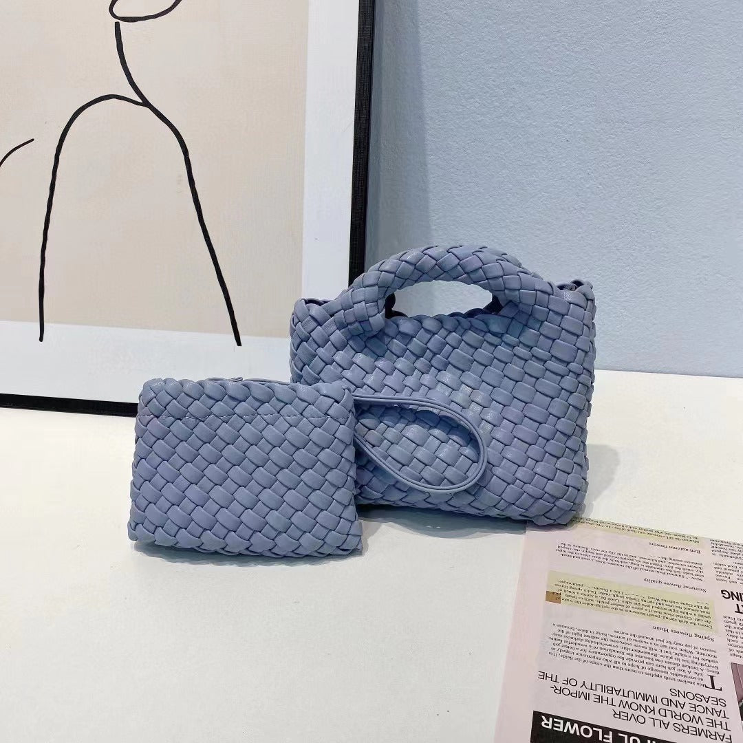 Woven Summer Soft Leather Underarm High-grade Small Square Bags