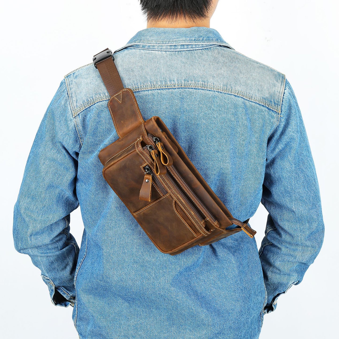Men's Crazy Horse Special Genuine Leather Commuter Men's Waist Packs