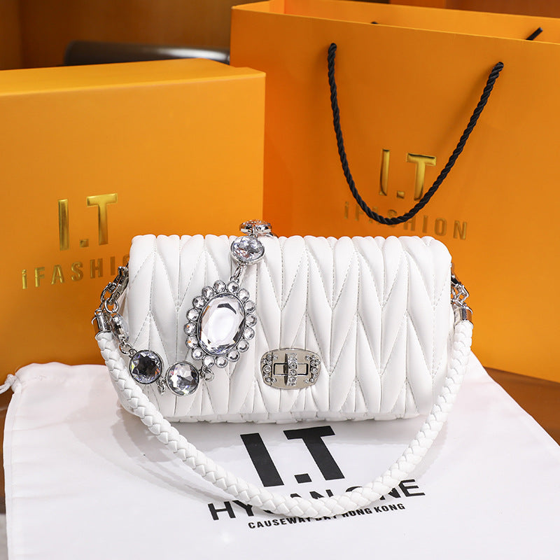 Women's Classic Style Rhinestone Chain Crystal Underarm Crossbody Bags