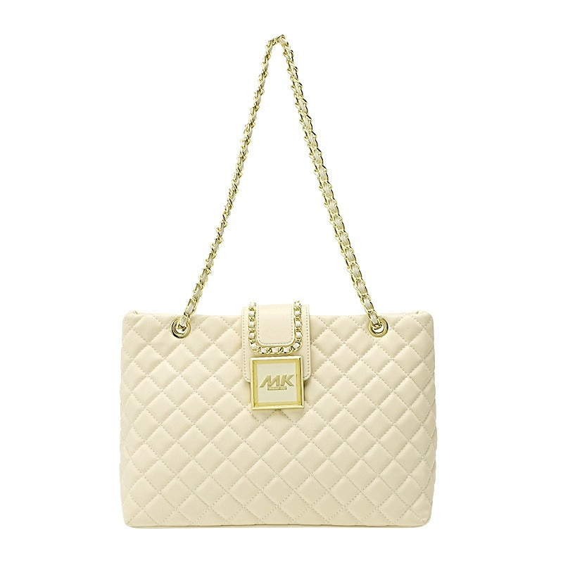 Women's Genuine Leather Rhombus Chain Large Capacity Crossbody Bags