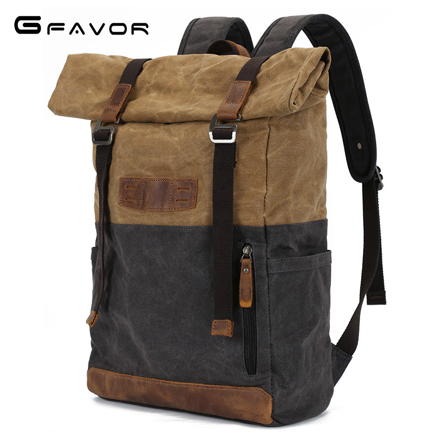 Men's Vintage Canvas Oil Wax Mountain Climbing Backpacks