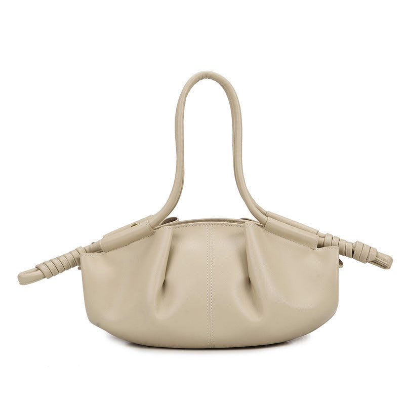 Women's Korean Simple Soft Leather Dumpling Leisure Shoulder Bags