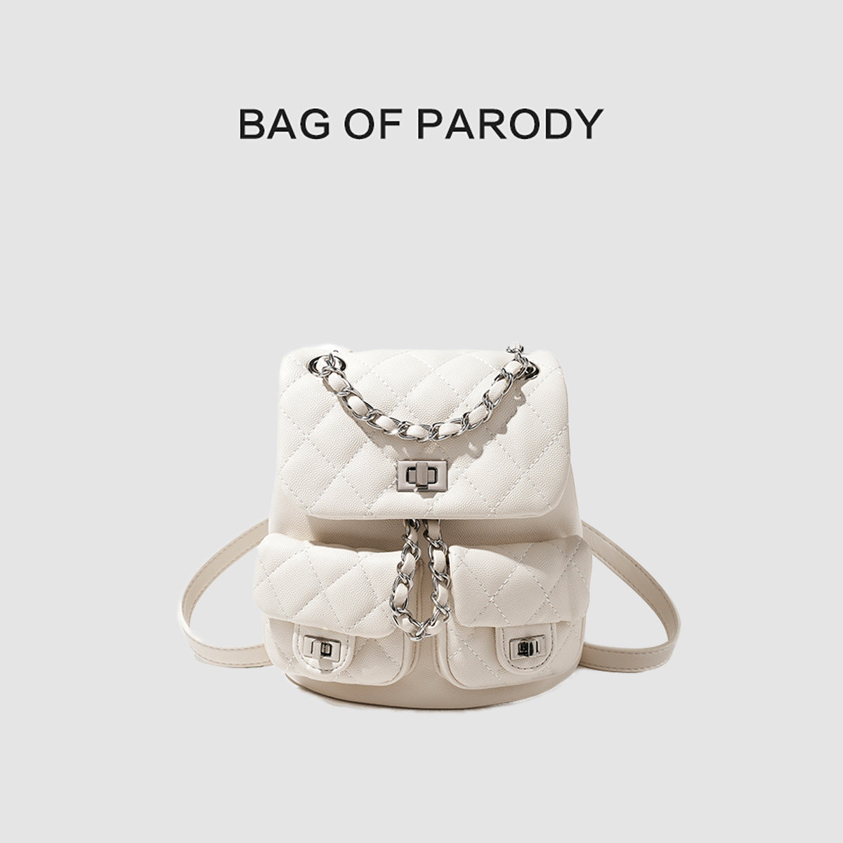 Women's Good-looking For Classic Style Rhombus Chain Backpacks