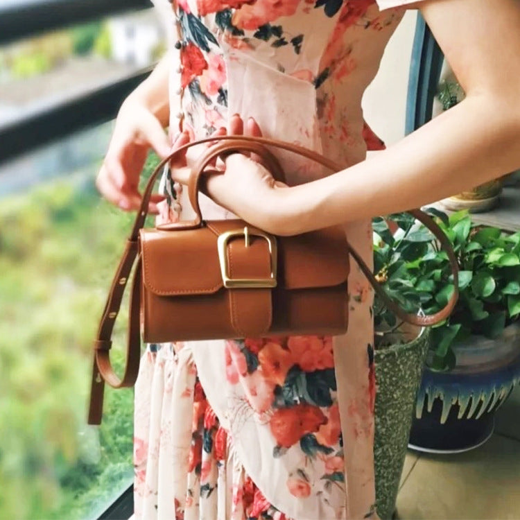 Women's Genuine Leather Niche Retro Trendy Doctor Shoulder Bags