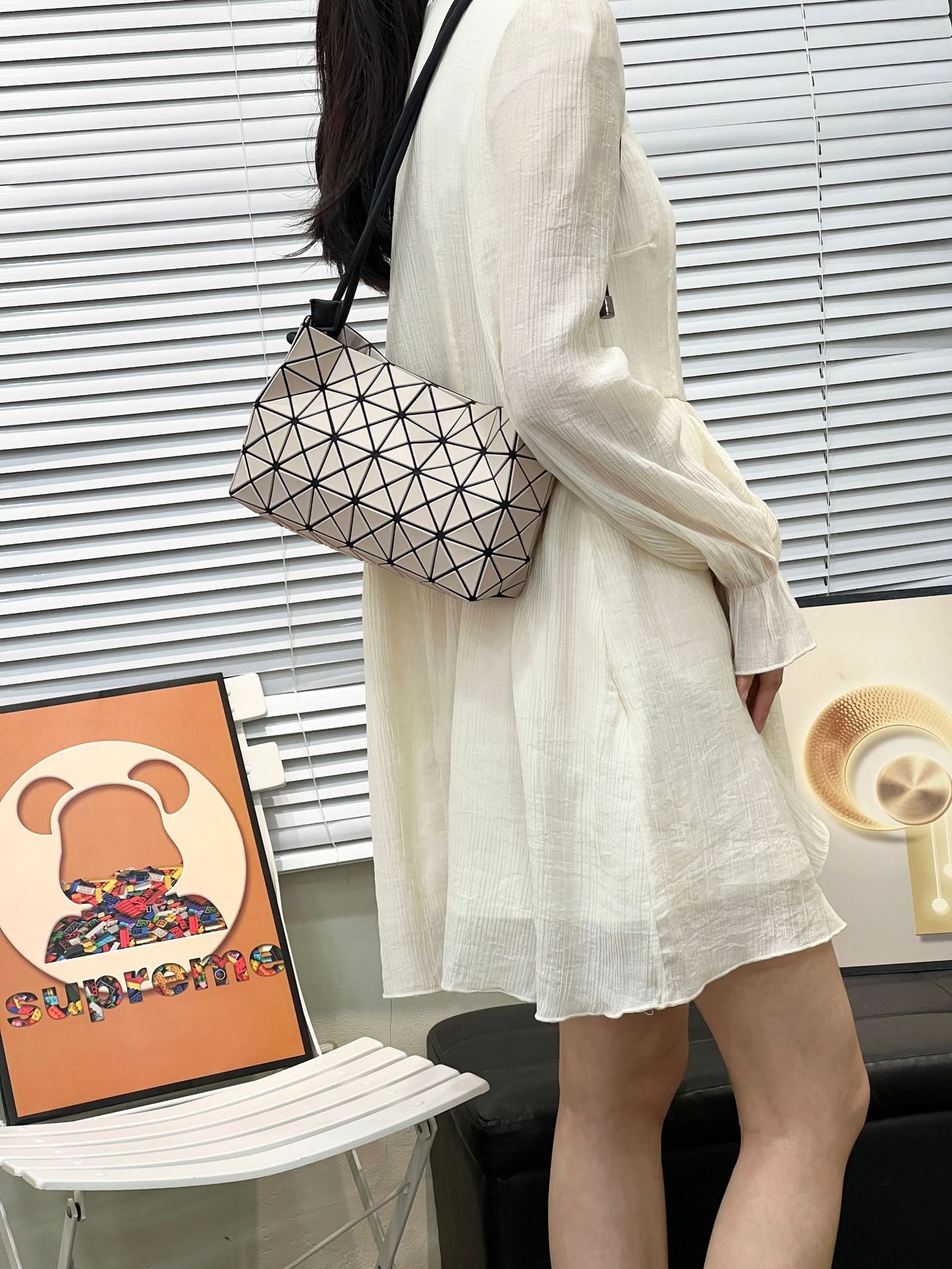 Women's Original Quality Geometric Pillow Drawstring Versatile Small Square Bags